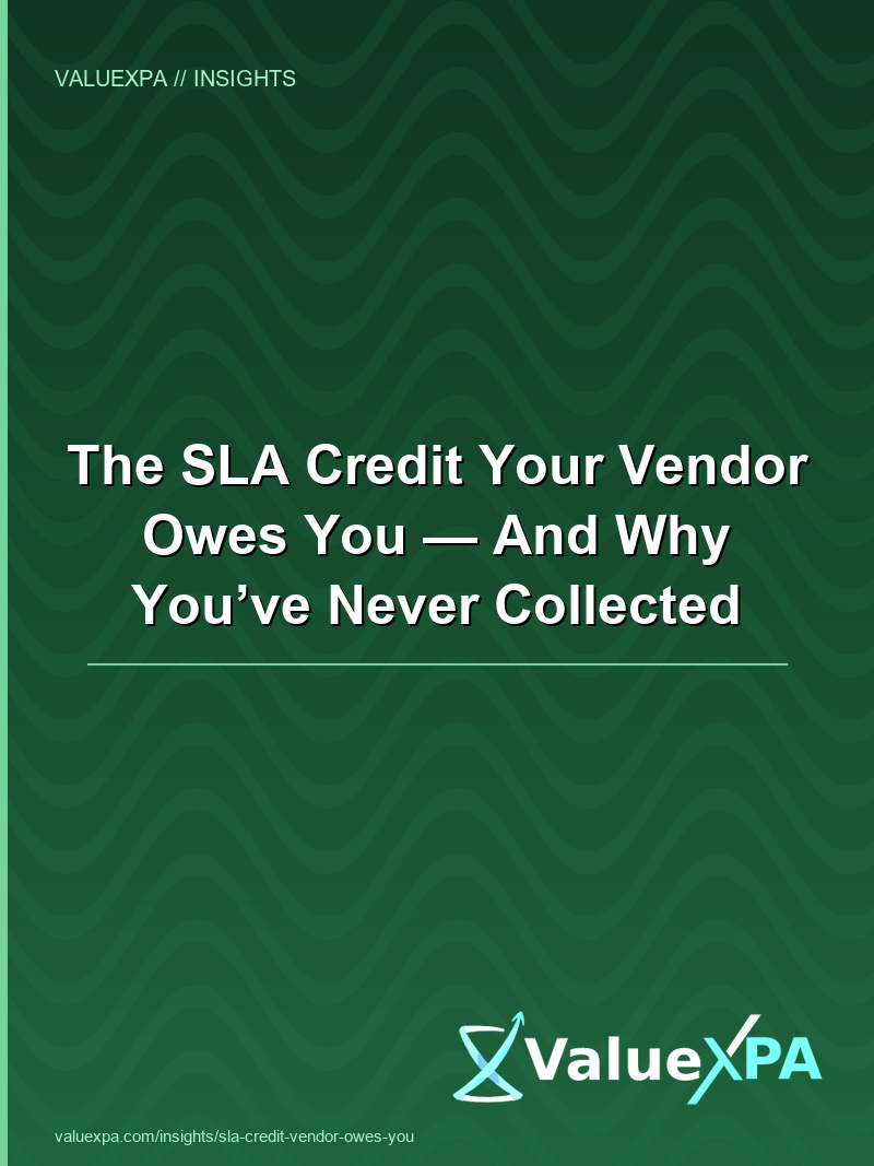The SLA Credit Your Vendor Owes You — And Why You’ve Never Collected