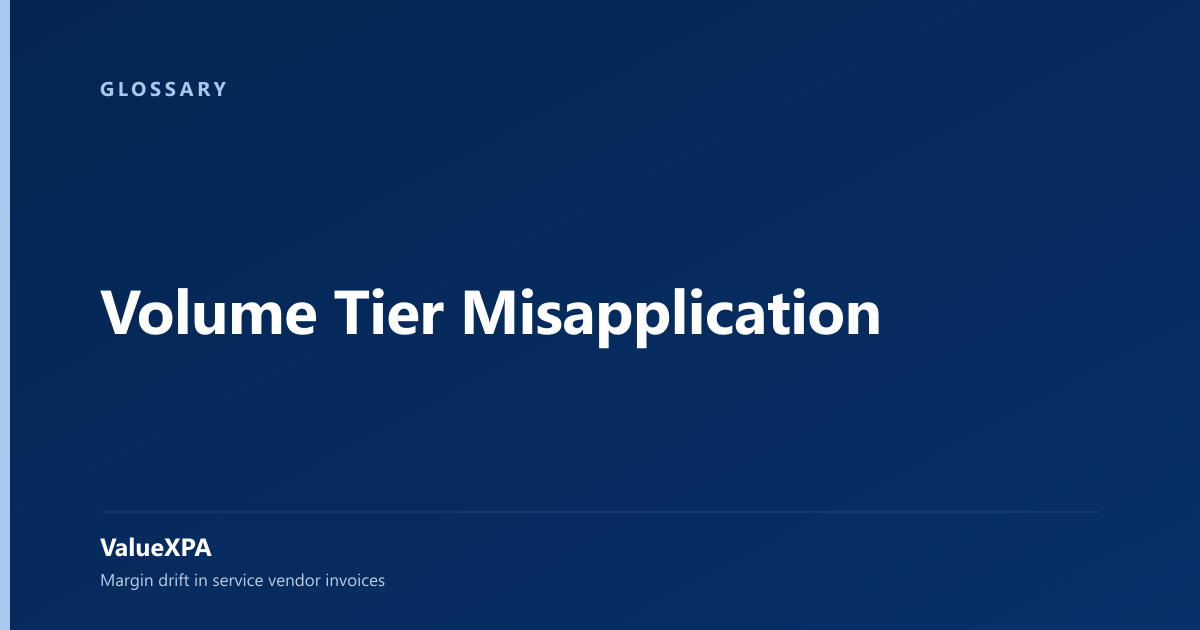 Volume Tier Misapplication