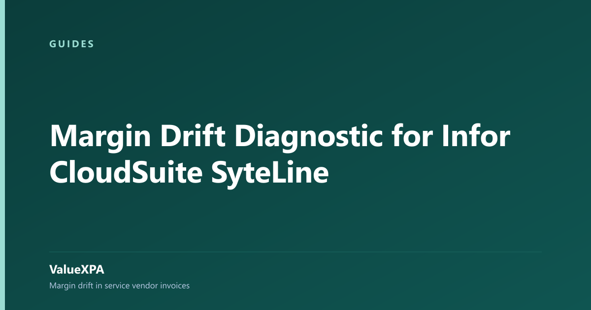 Margin Drift Diagnostic for Infor CloudSuite SyteLine