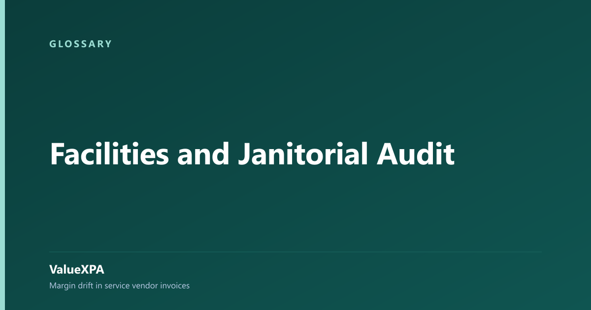 Facilities and Janitorial Audit