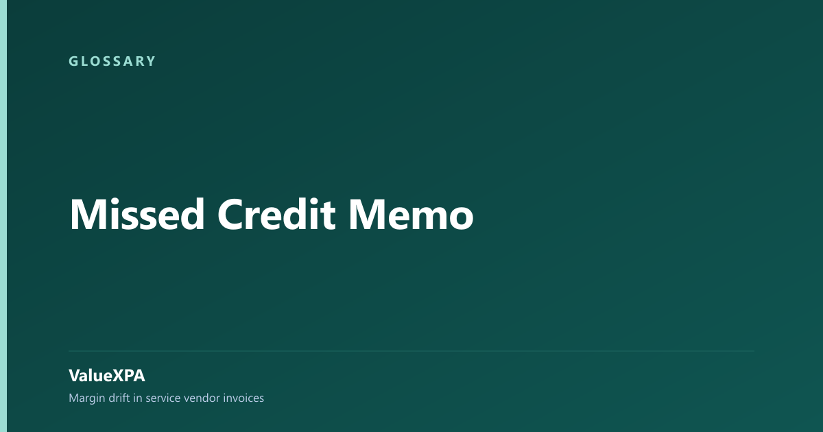 Missed Credit Memo