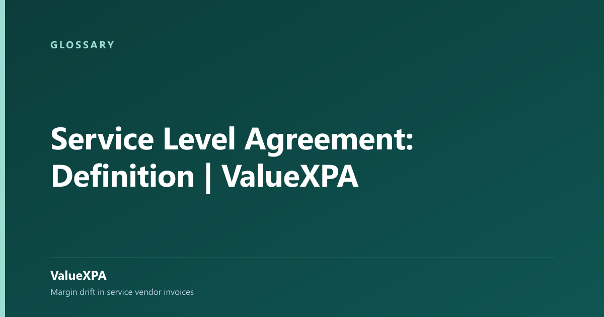 Service Level Agreement: Definition | ValueXPA