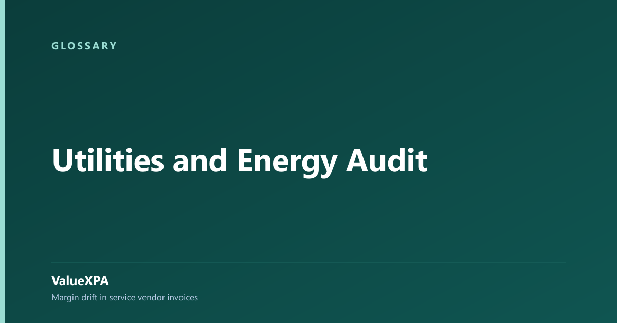Utilities and Energy Audit