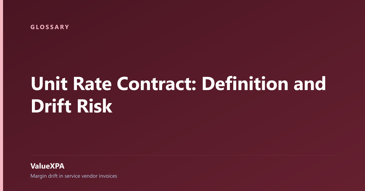Unit Rate Contract: Definition and Drift Risk