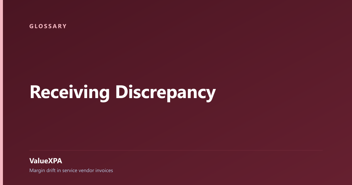 Receiving Discrepancy