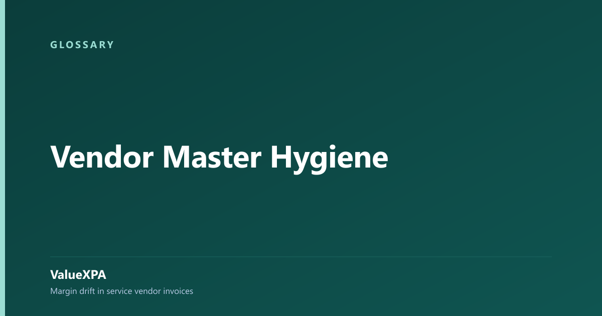 Vendor Master Hygiene