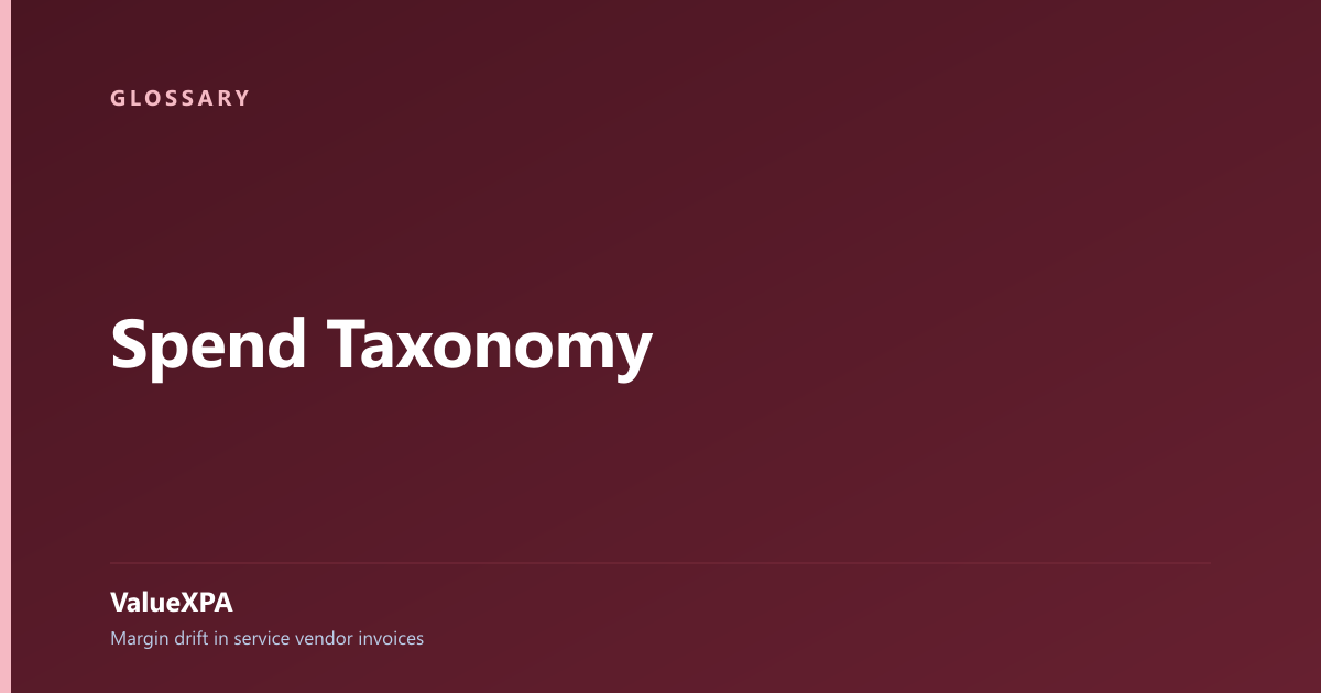 Spend Taxonomy