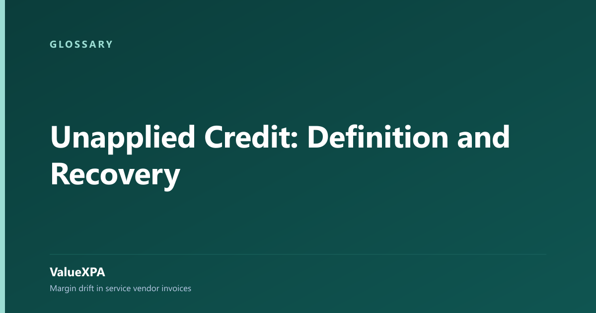 Unapplied Credit: Definition and Recovery