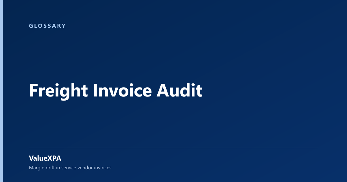 Freight Invoice Audit