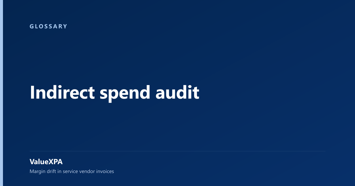 Indirect spend audit