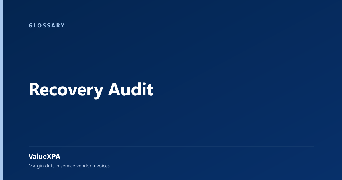 Recovery Audit