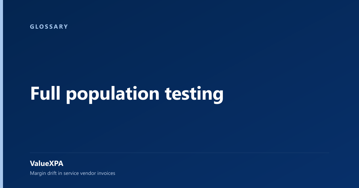Full population testing