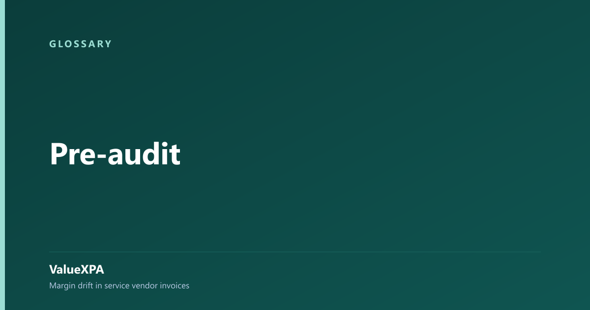 Pre-audit