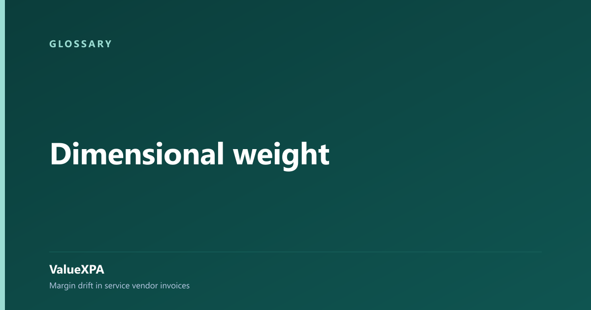 Dimensional weight