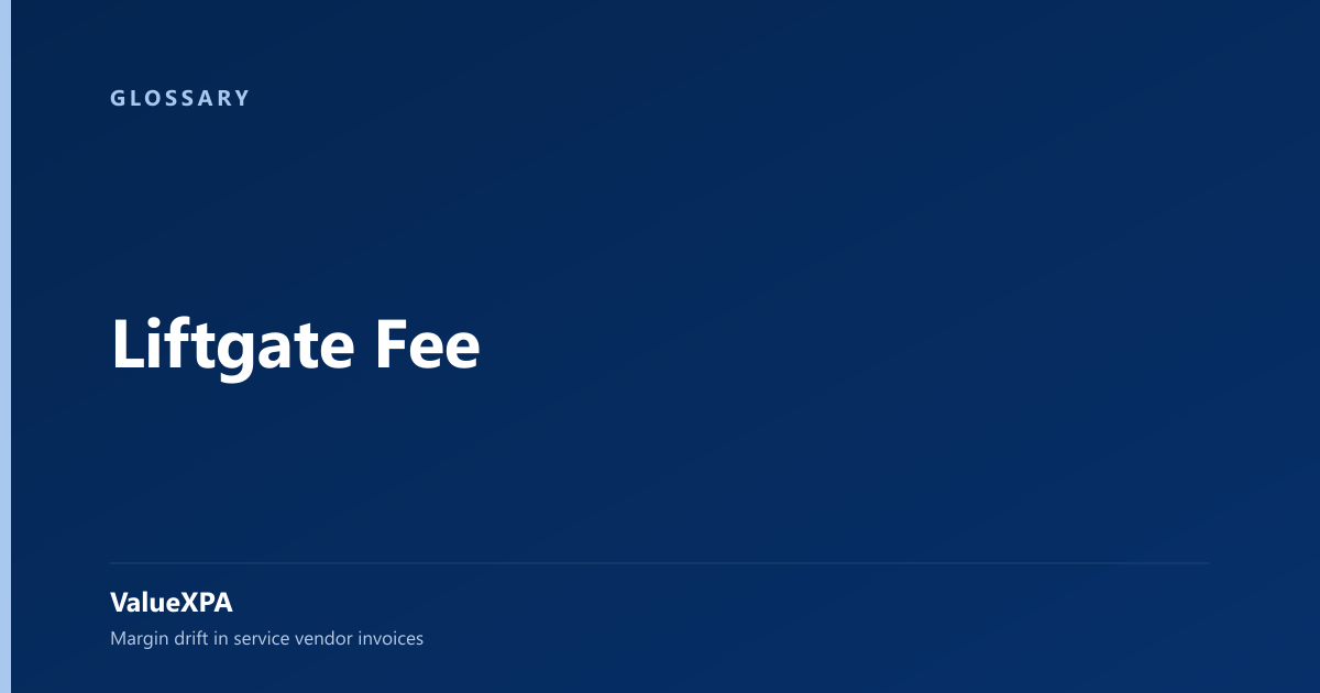 Liftgate Fee