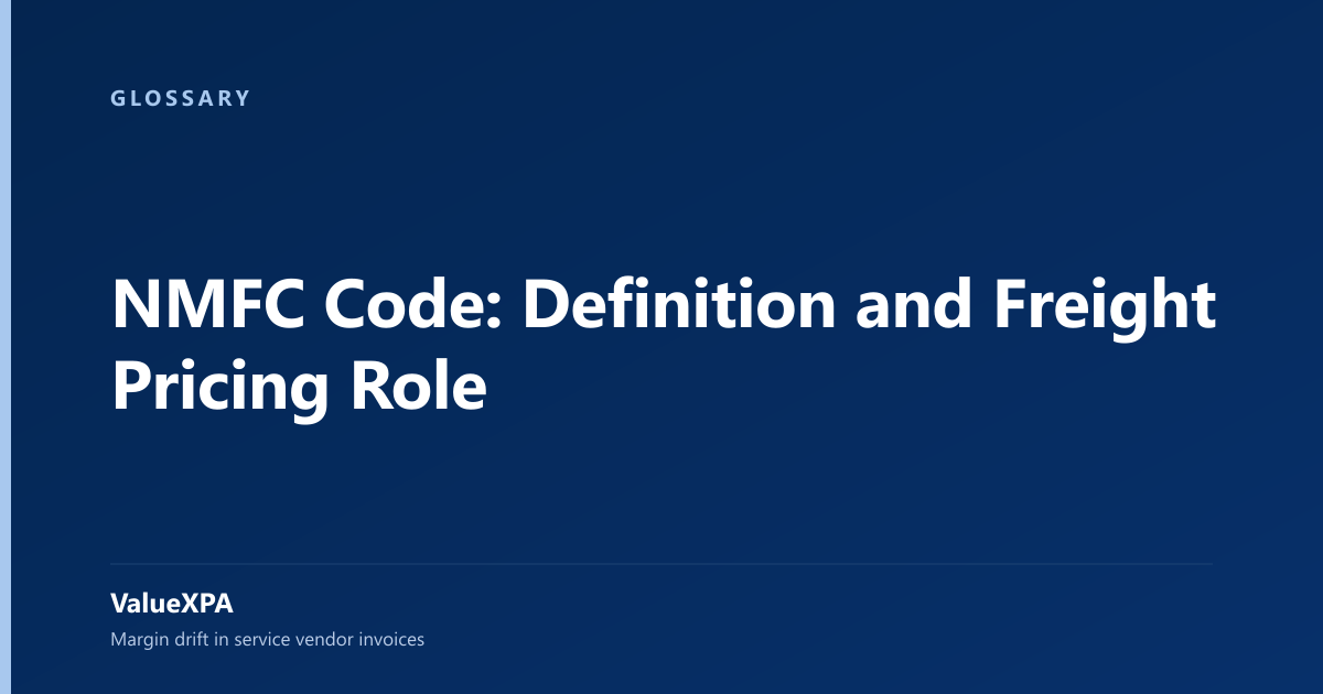 NMFC Code: Definition and Freight Pricing Role