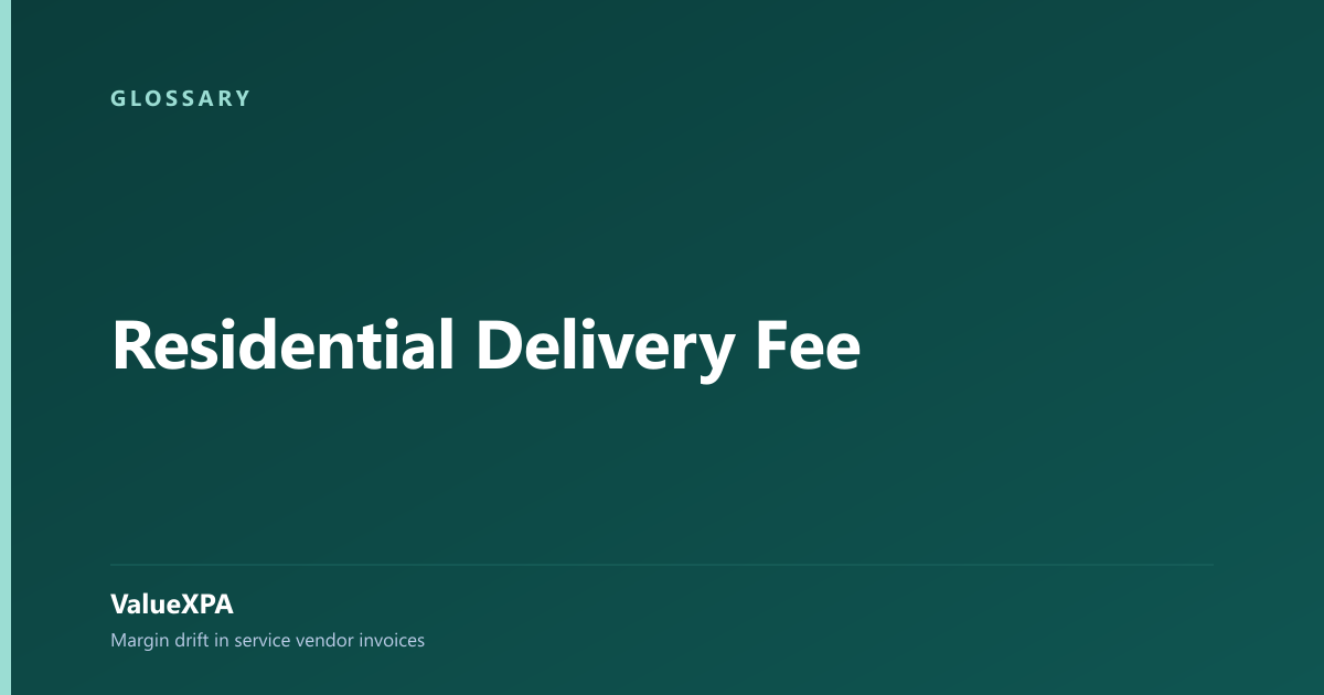 Residential Delivery Fee