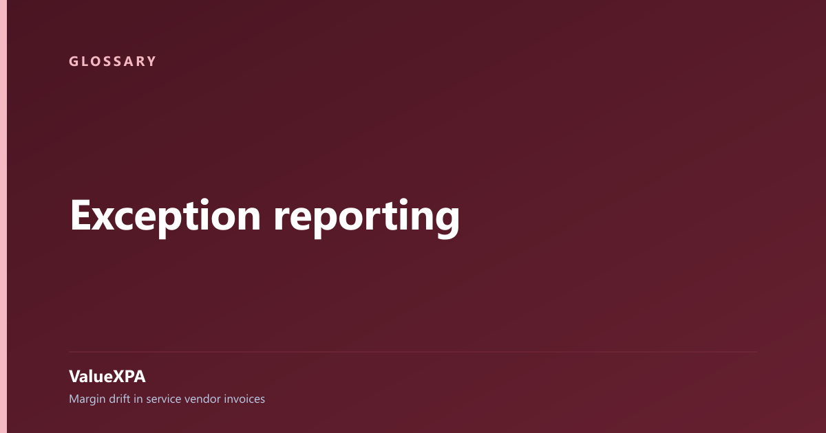 Exception reporting