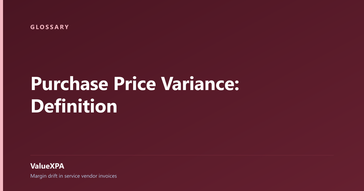 Purchase Price Variance: Definition
