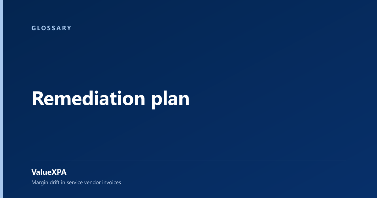 Remediation plan