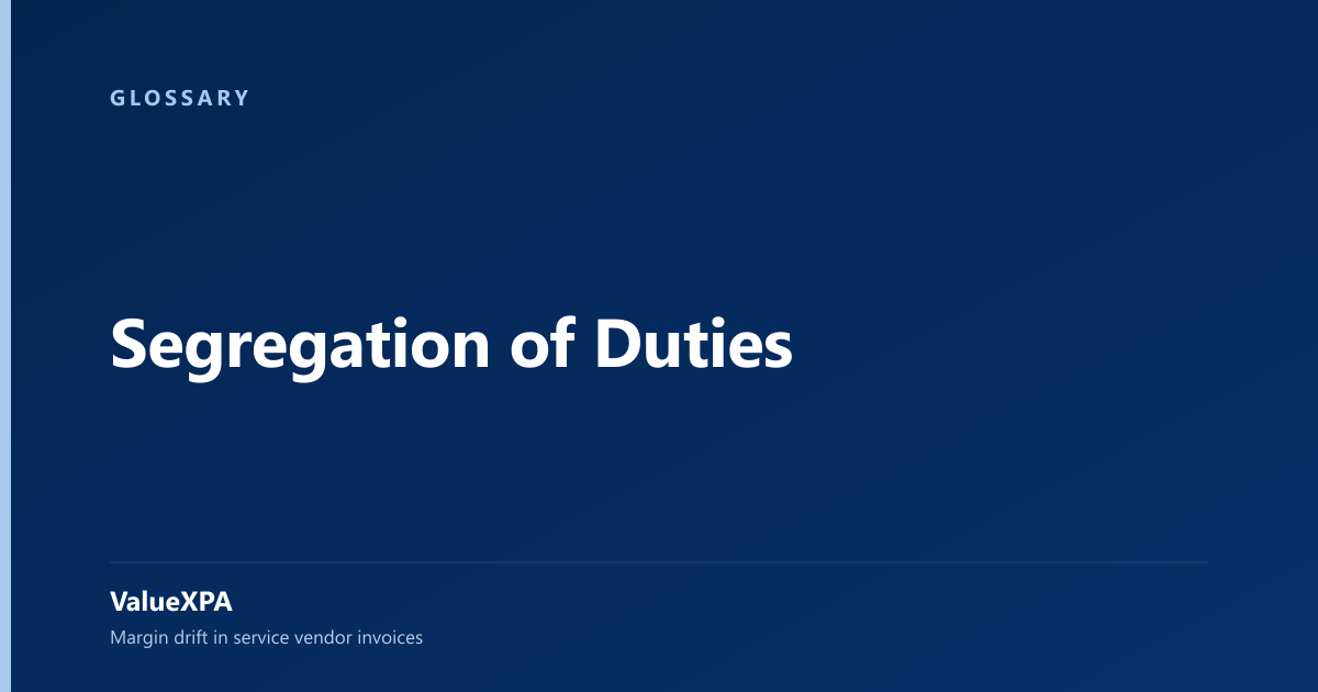 Segregation of Duties