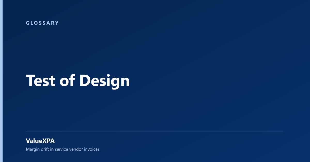 Test of Design
