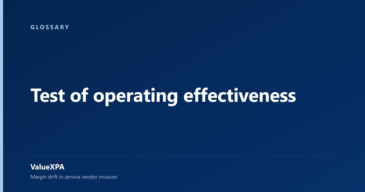 Test of operating effectiveness