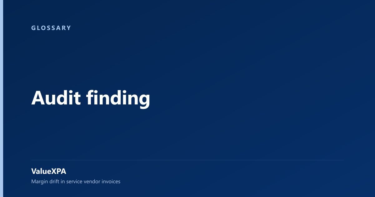 Audit finding