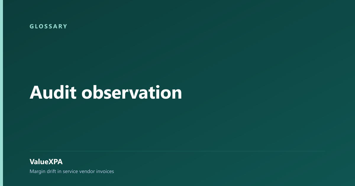 Audit observation