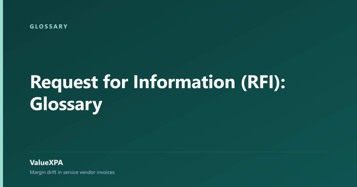 Request for Information (RFI): Glossary