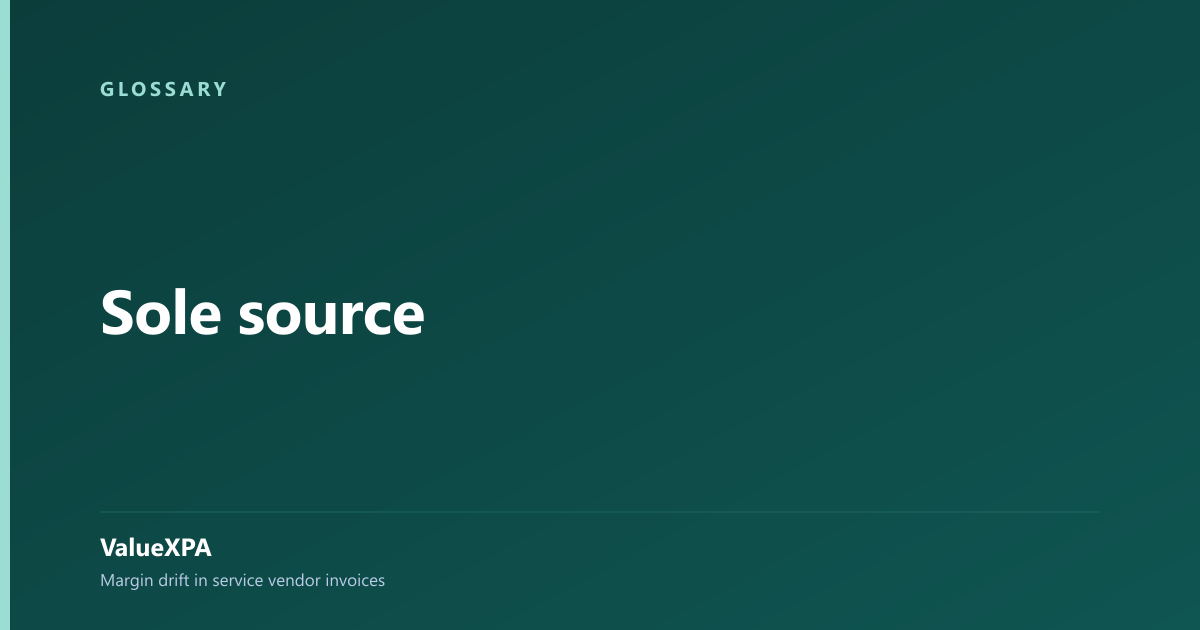 Sole source