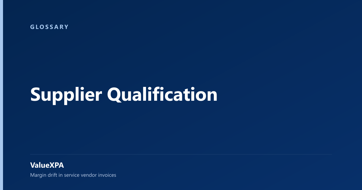 Supplier Qualification