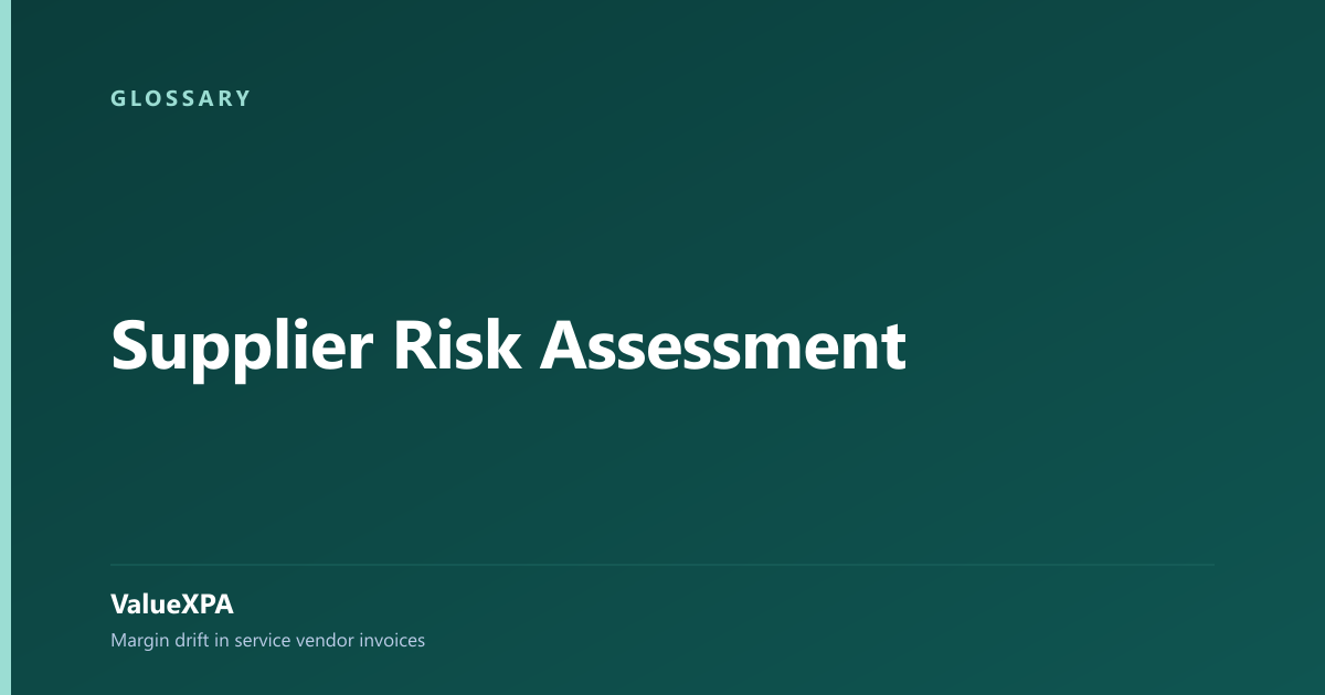 Supplier Risk Assessment