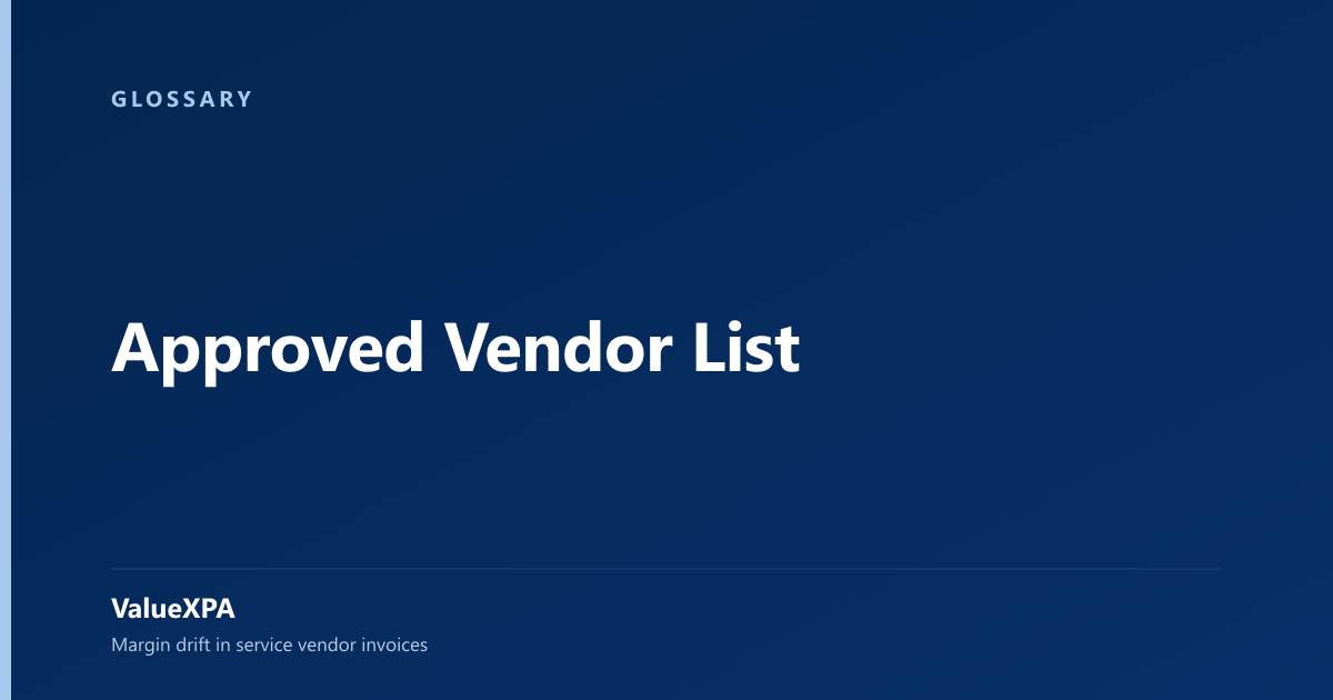 Approved Vendor List