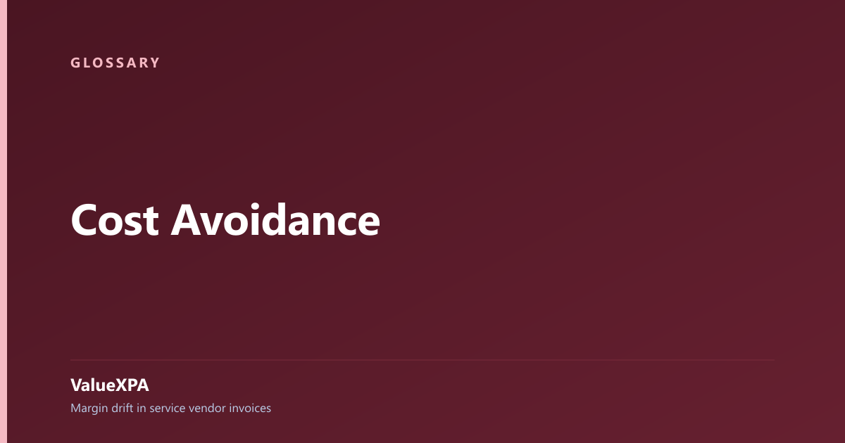 Cost Avoidance