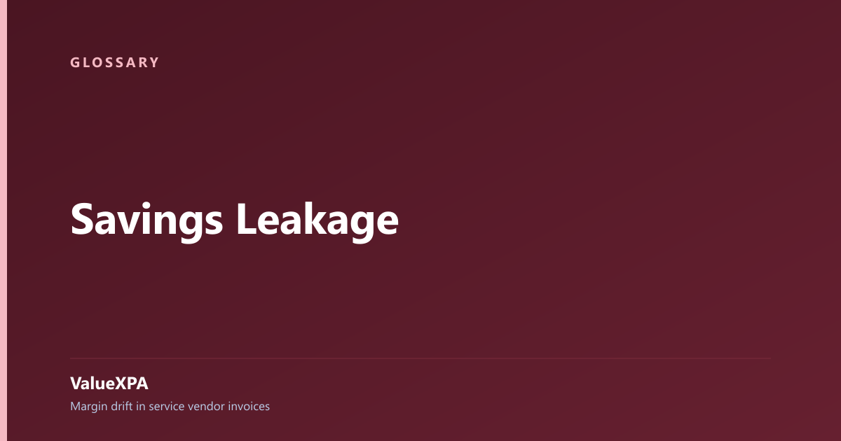 Savings Leakage