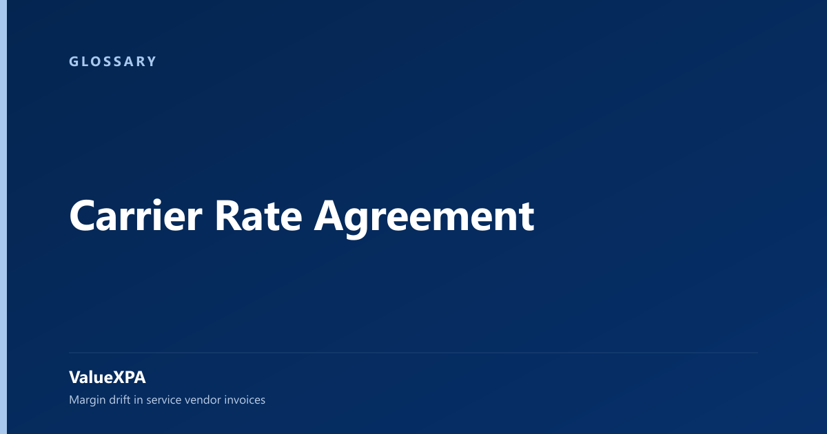 Carrier Rate Agreement