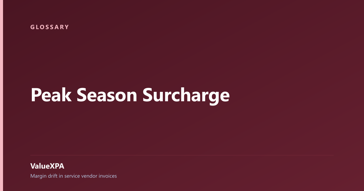 Peak Season Surcharge