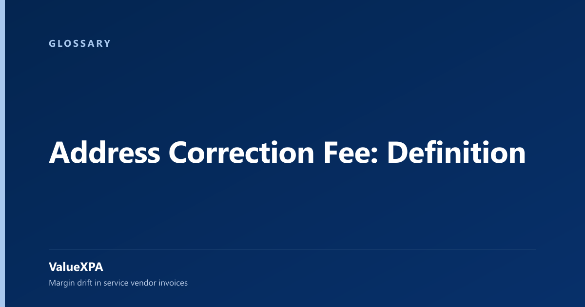 Address Correction Fee: Definition