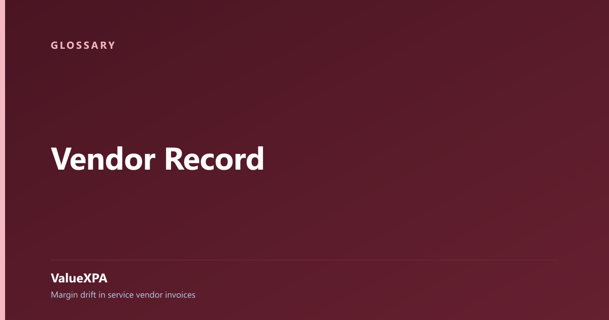 Vendor Record