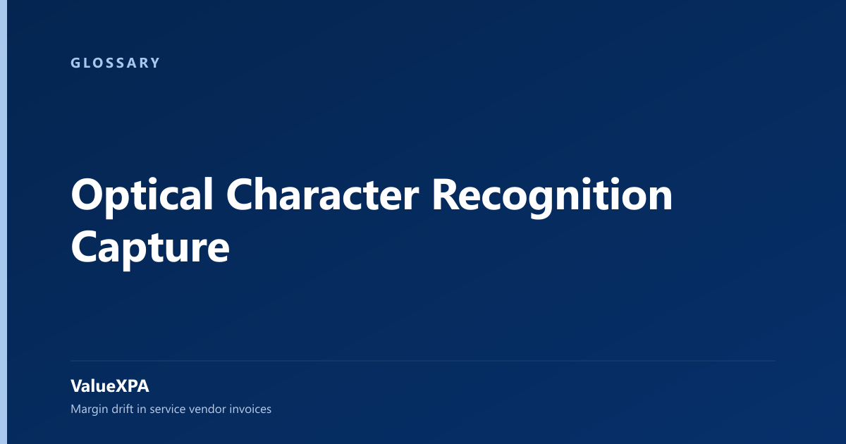 Optical Character Recognition Capture
