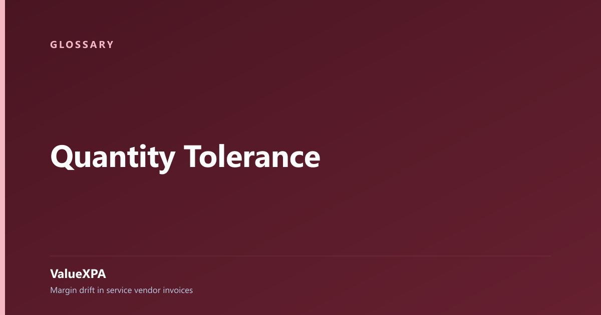 Quantity Tolerance