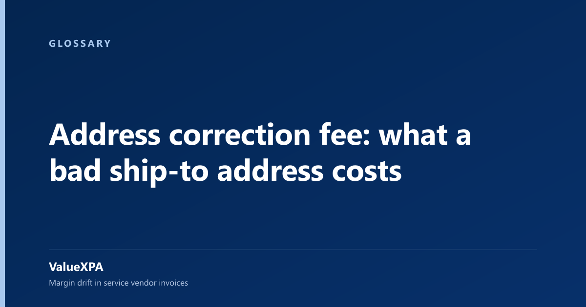 Address correction fee: what a bad ship-to address costs