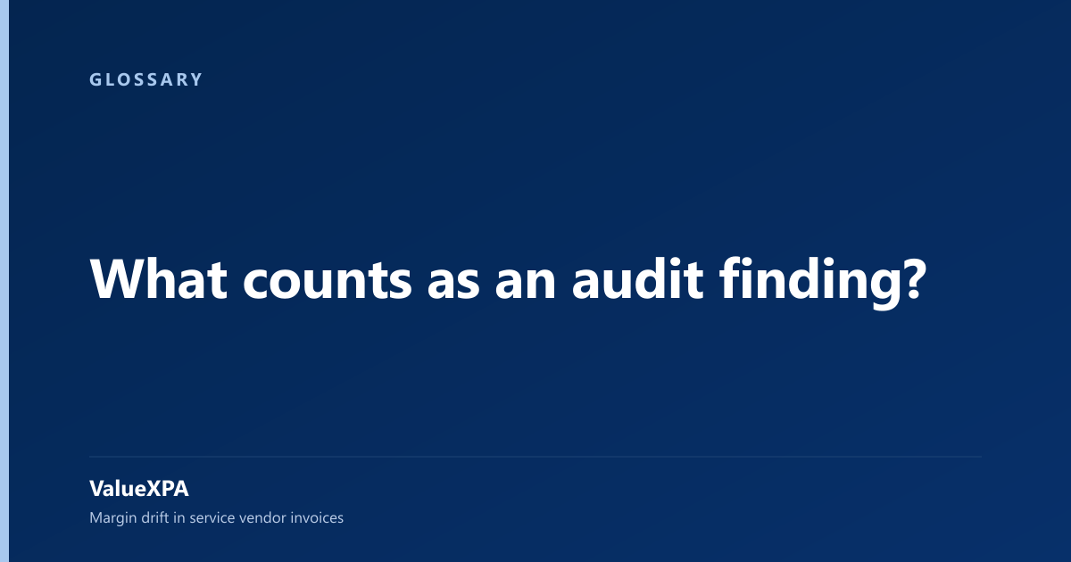 What counts as an audit finding?