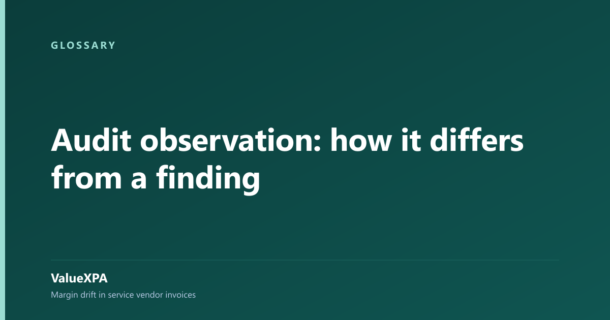Audit observation: how it differs from a finding