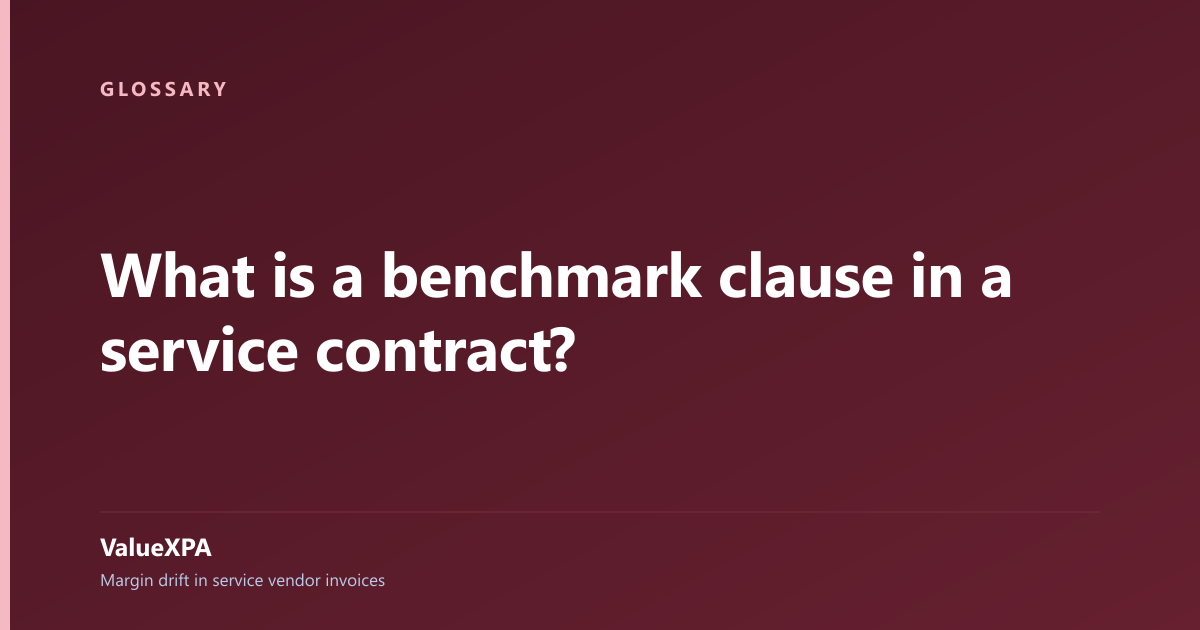 What is a benchmark clause in a service contract?