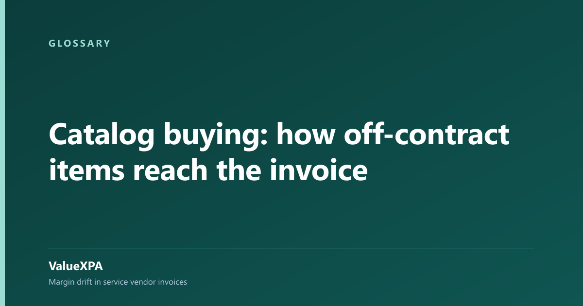 Catalog buying: how off-contract items reach the invoice