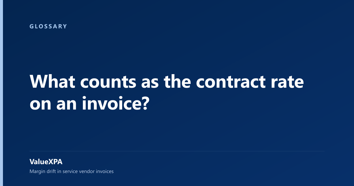 What counts as the contract rate on an invoice?