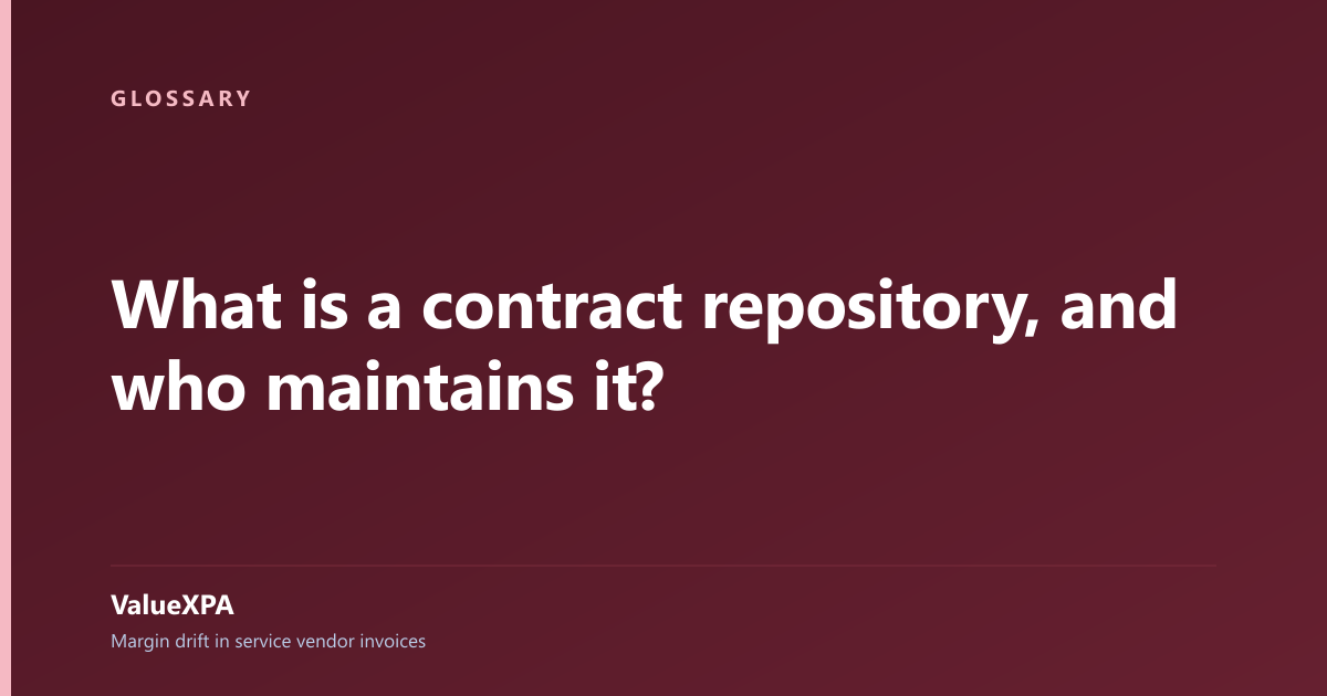 What is a contract repository, and who maintains it?