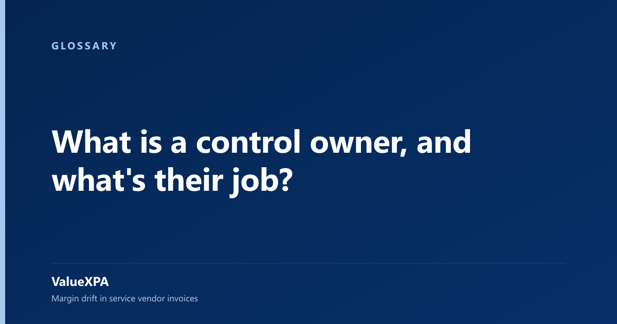 What is a control owner, and what's their job?